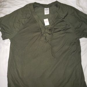 VS PINK Lace up tee NWT
